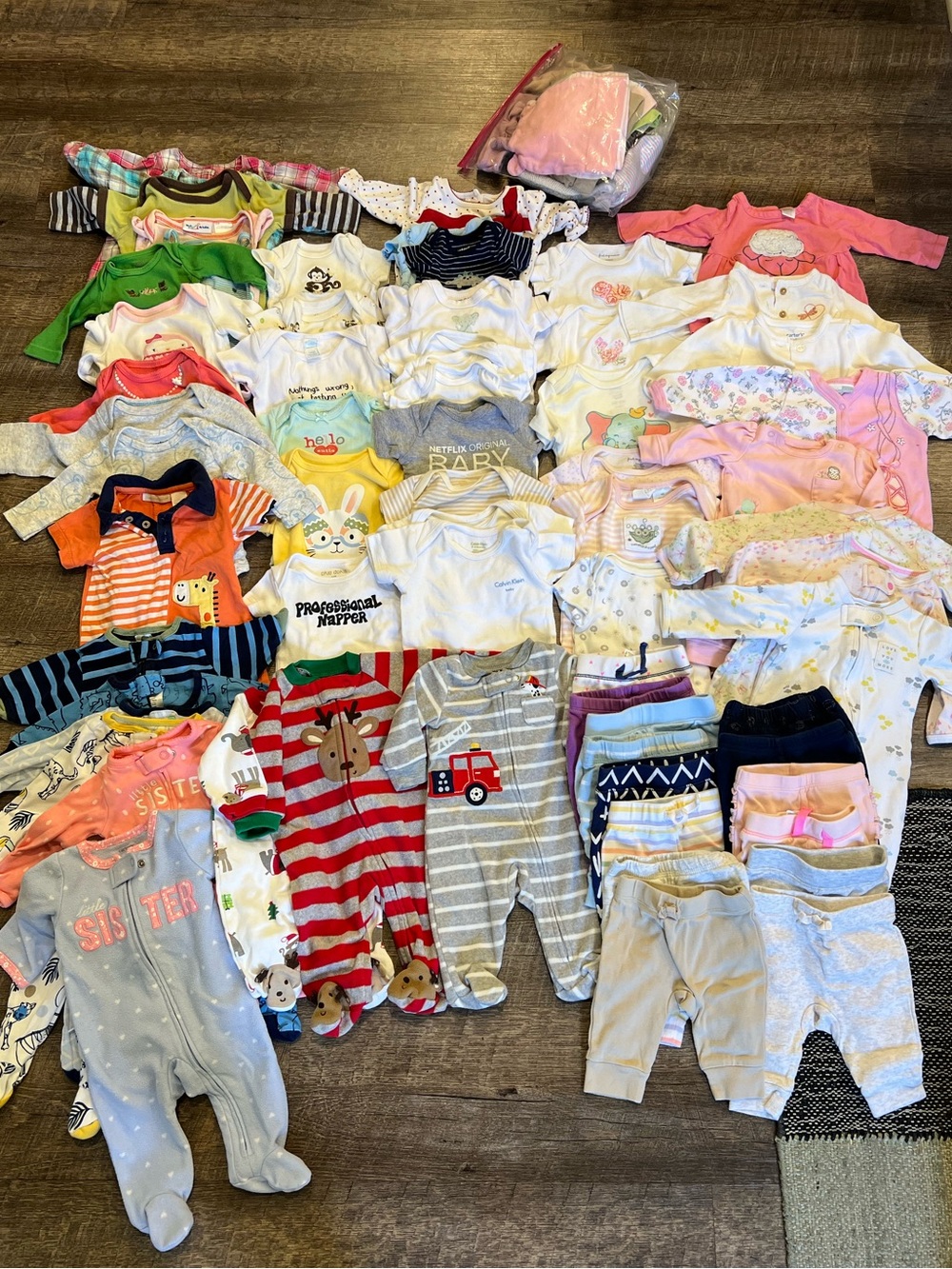 60+ Piece, Large Baby Clothes Lot - Newborn and 0-3 months sizes
